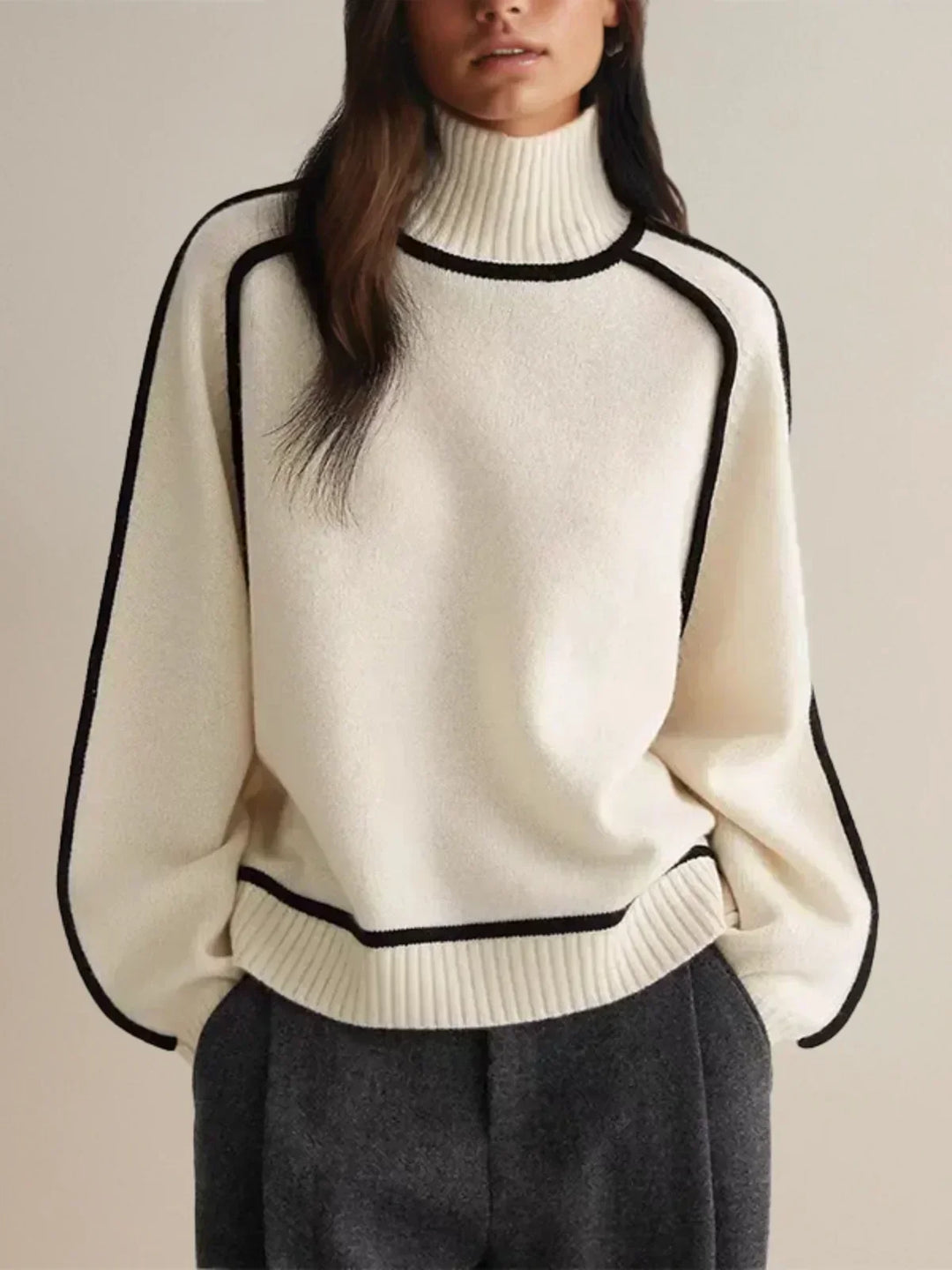 Sandrine | Maglione elegante a collo alto | Nico Milan