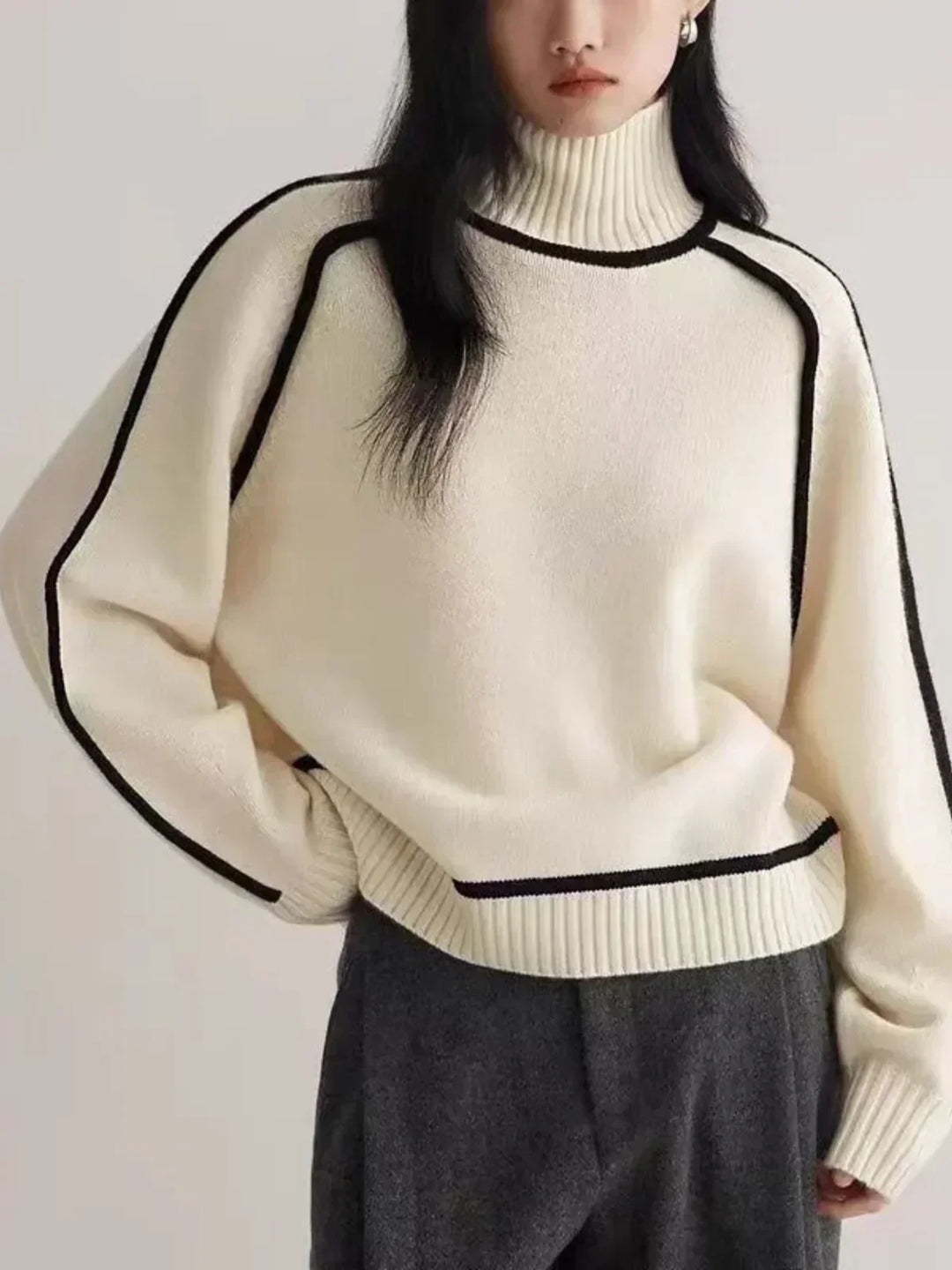 Sandrine | Maglione elegante a collo alto | Nico Milan