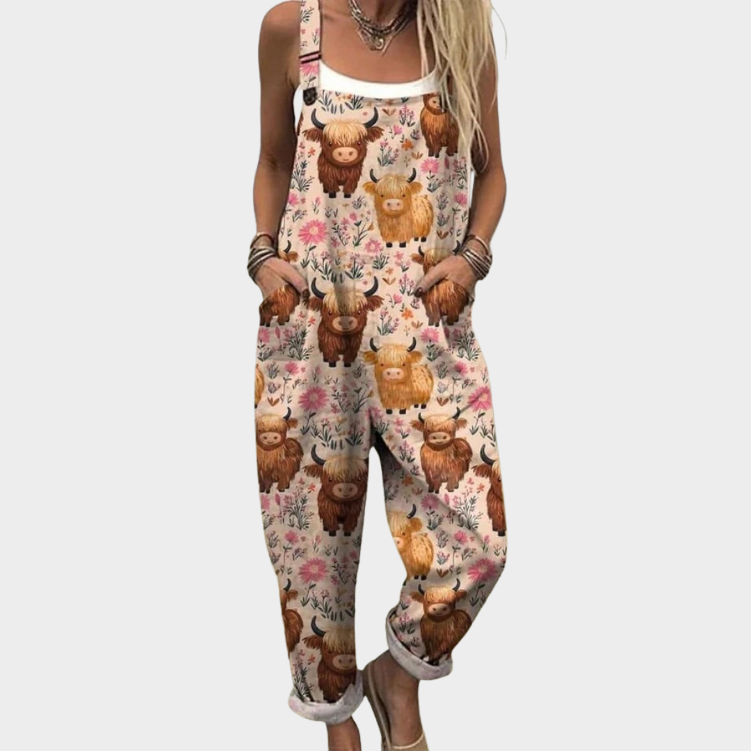 Salopette Oversize Confortevole con Illustrazione di Fattoria | Nico Milan