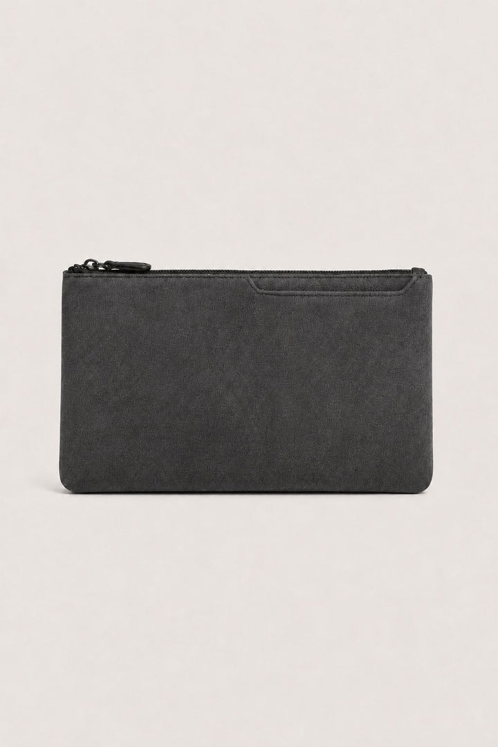 Borsa a Clutch Alcantara Grigio Scuro