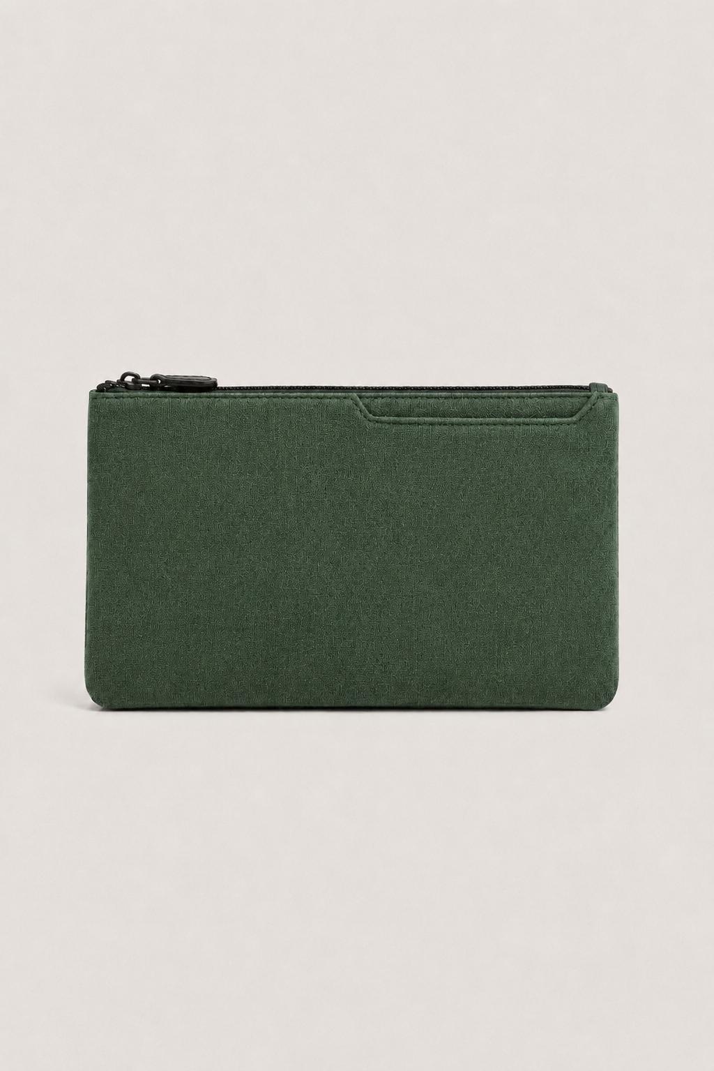 Borsa Clutch Alcantara Verde Notte
