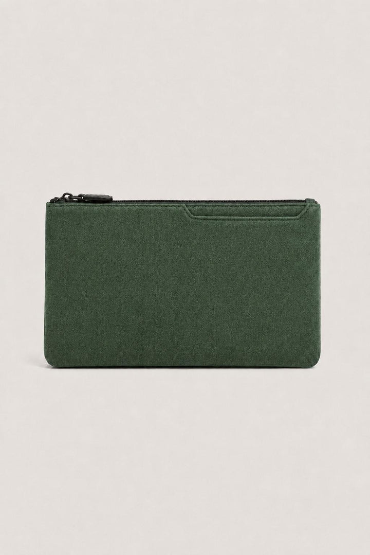 Borsa Clutch Alcantara Verde Notte