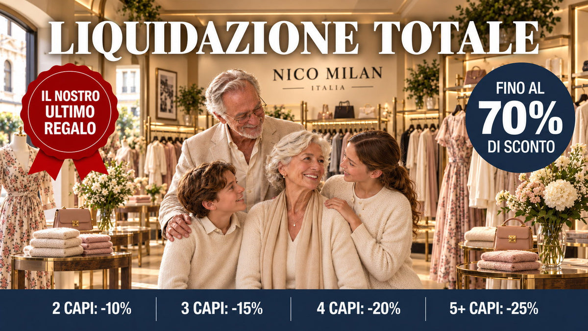Liquidazione totale Nico Milan, fino al 70% di sconto