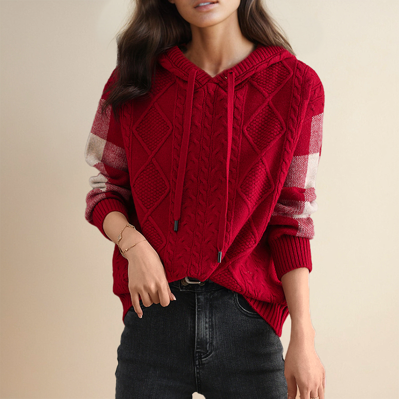 Julie | Maglione con Cappuccio in Maglia a Trecce | Nico Milan