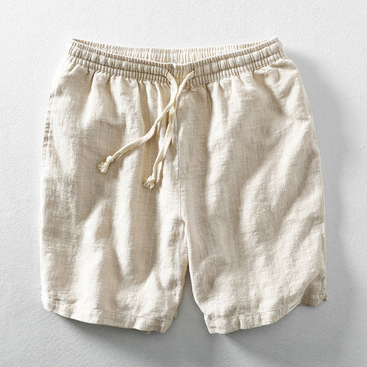 Pantaloncini Gessati in Misto Lino con Coulisse | Nico Milan