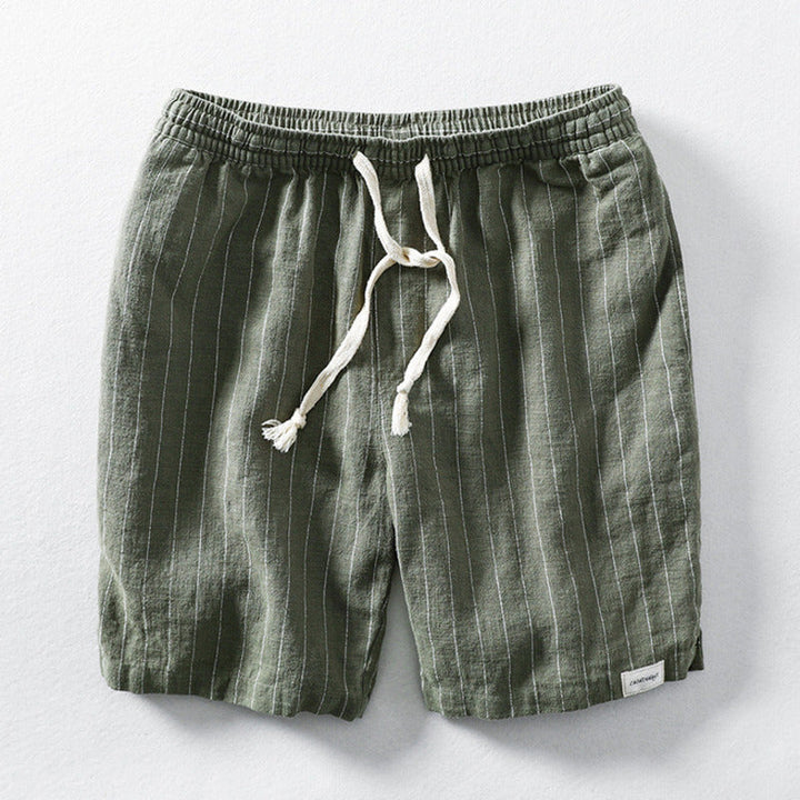 Pantaloncini Gessati in Misto Lino con Coulisse | Nico Milan