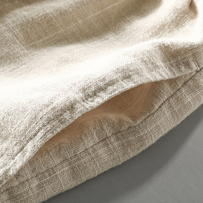 Pantaloncini Gessati in Misto Lino con Coulisse | Nico Milan