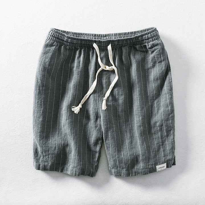 Pantaloncini Gessati in Misto Lino con Coulisse | Nico Milan
