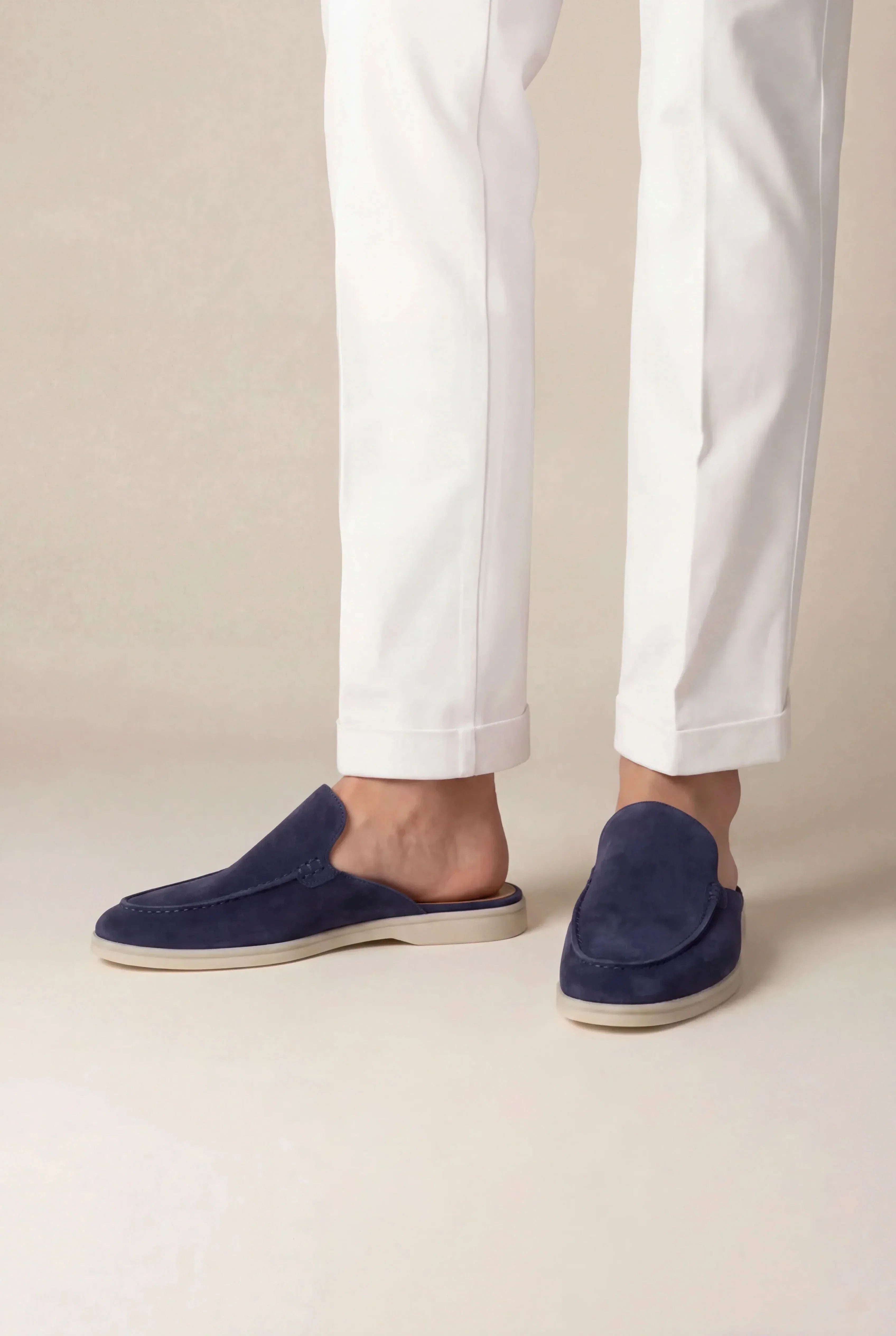 Yacht Mule in Camoscio Blu Navy | Nico Milan