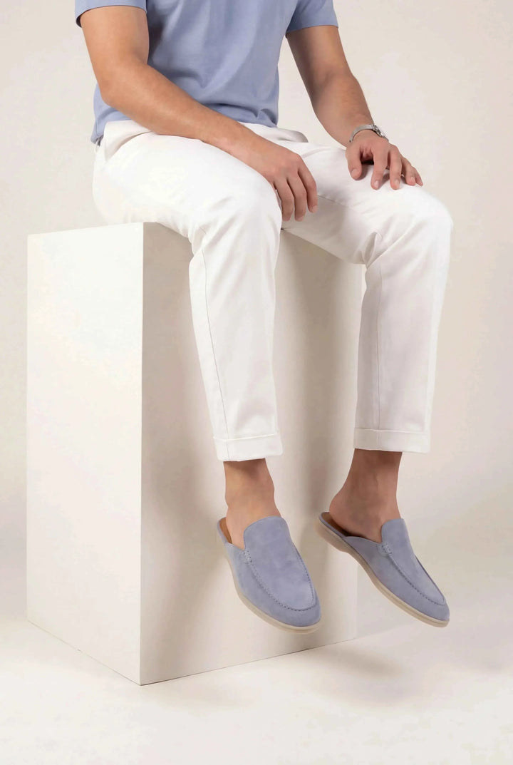 Mule Yacht in Camoscio Blu Baby
