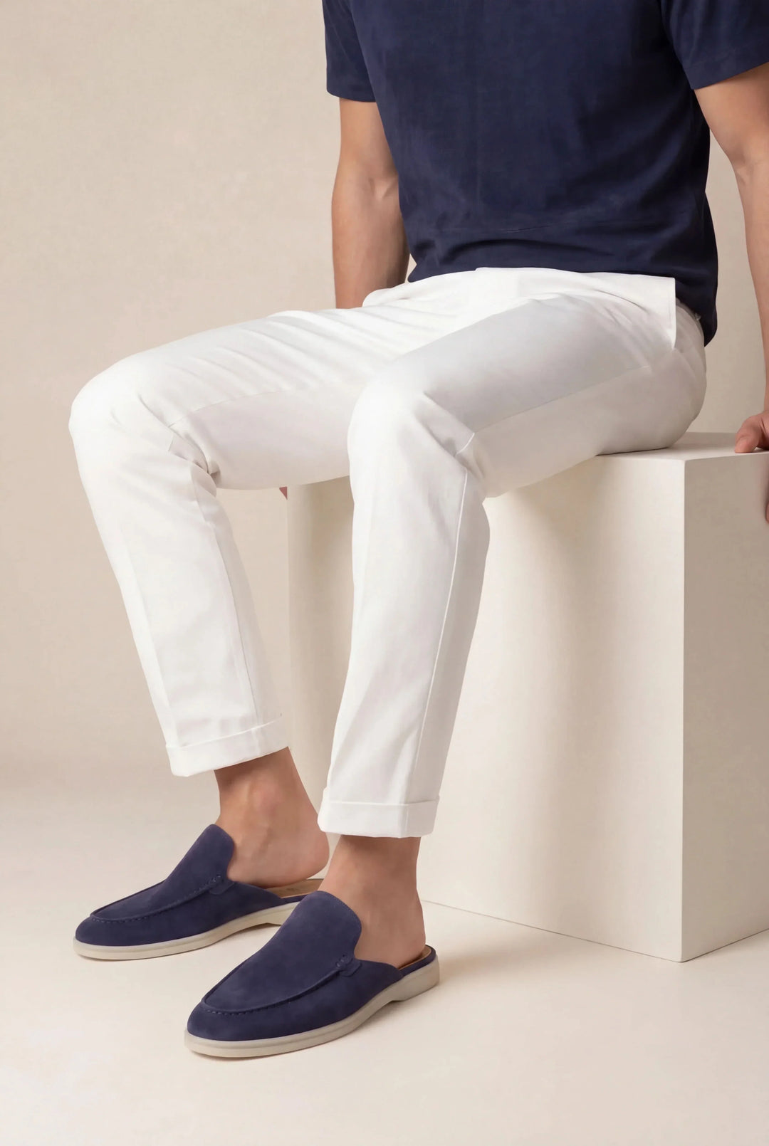 Yacht Mule in Camoscio Blu Navy | Nico Milan