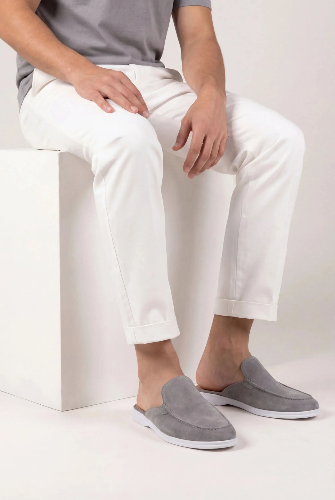 Yacht Mule in Camoscio Grigio | Nico Milan