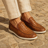 Mocassino Intrecciato Sorrento Cuoio | Nico Milan