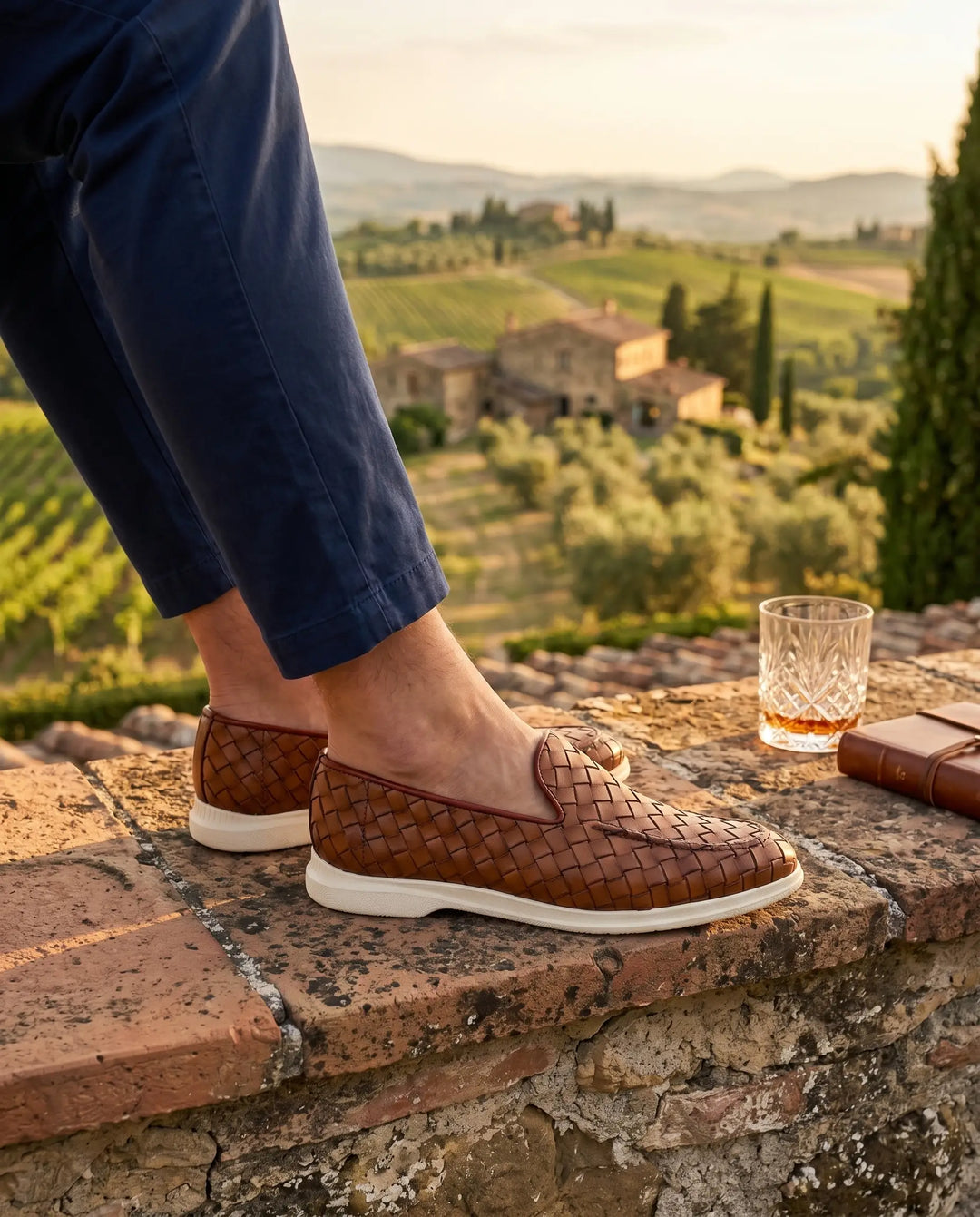 Mocassino Intrecciato Sorrento Cuoio | Nico Milan