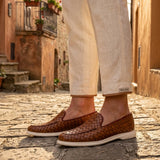 Mocassino Intrecciato Sorrento Cuoio | Nico Milan