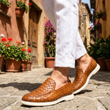 Mocassino Intrecciato Sorrento Cuoio | Nico Milan