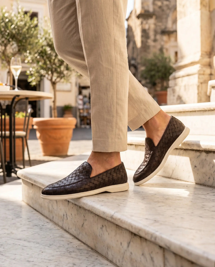 Mocassino Intrecciato Sorrento Moro | Nico Milan