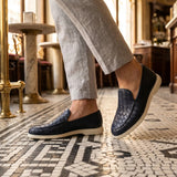Mocassino Intrecciato Sorrento Blu | Nico Milan