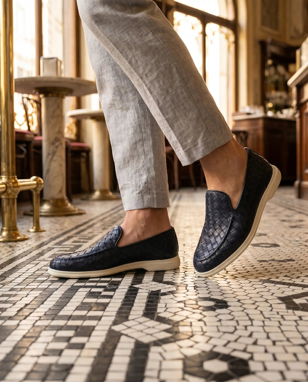 Mocassino Intrecciato Sorrento Blu | Nico Milan