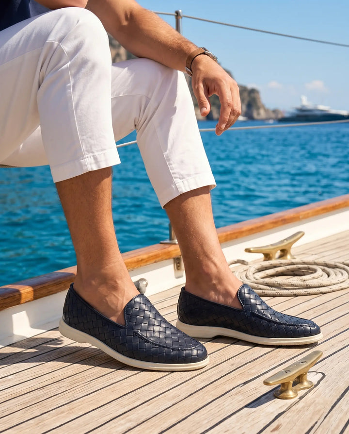 Mocassino Intrecciato Sorrento Blu | Nico Milan
