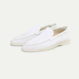 Mocassino Classico in Suede Bianco Perla