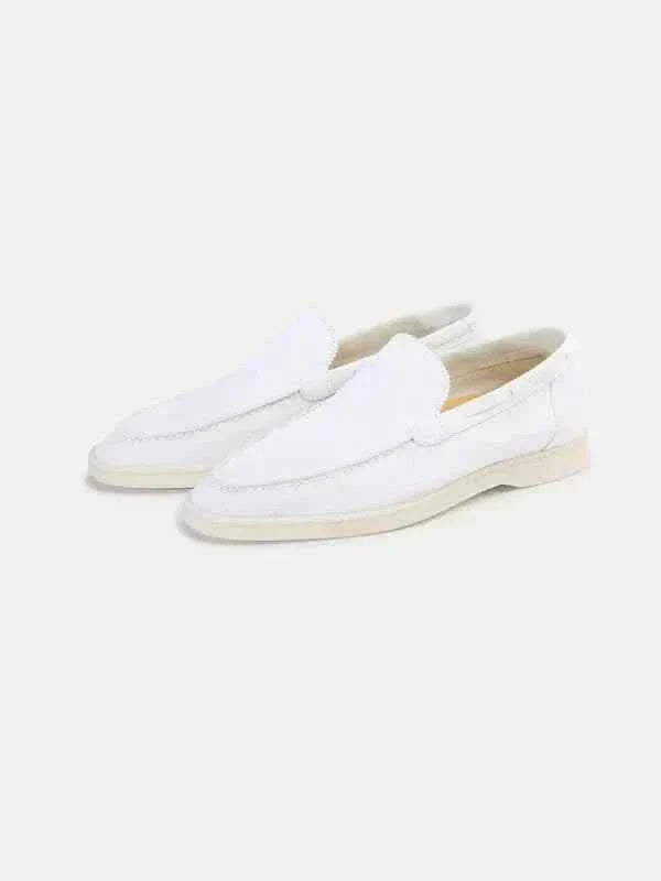 Mocassino Classico in Camoscio Bianco Perla