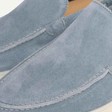 Mocassino Classico in Suède Azzurro Baby