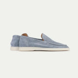 Mocassino Classico in Suède Azzurro Baby
