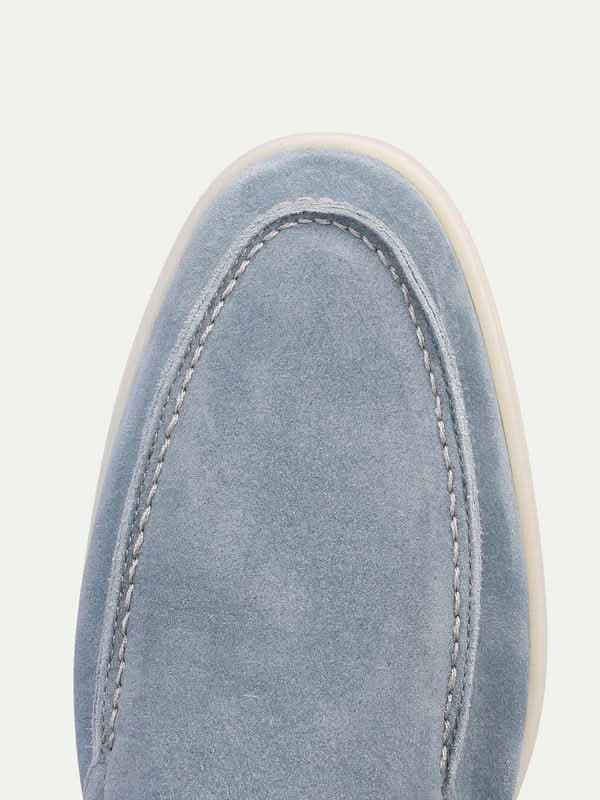 Mocassino Classico in Camoscio Azzurro Baby