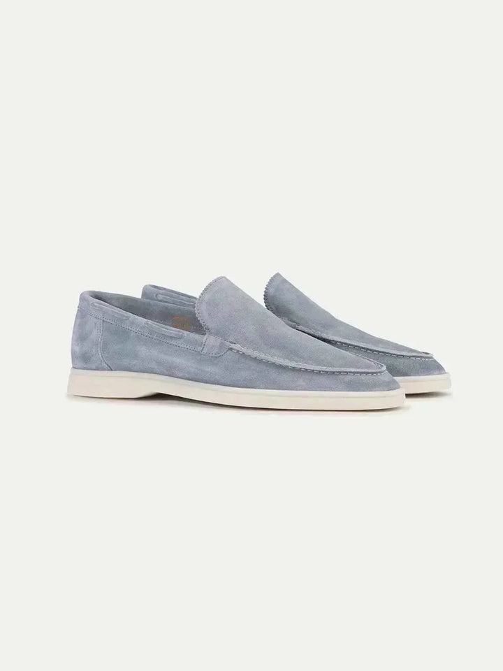 Mocassino Classico in Camoscio Azzurro Baby