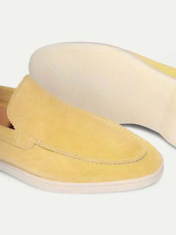 Mocassino Classico in Camoscio Giallo Agrume