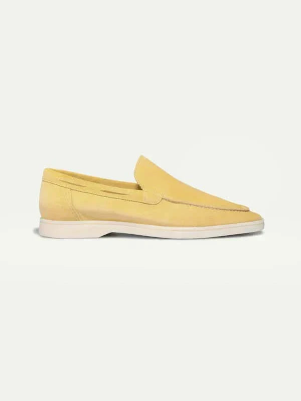 Mocassino Classico in Camoscio Giallo Agrume