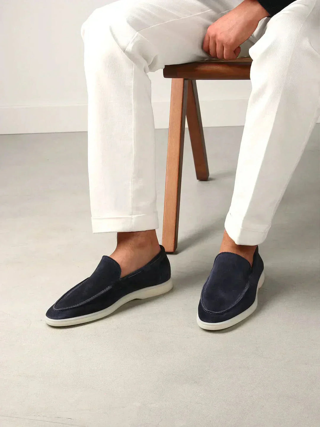 Mocassino Classico in Camoscio Blu Navy