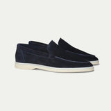 Mocassino Classico in Pelle Scamosciata Blu Navy