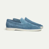 Mocassino Classico in Camoscio Blu Oceano