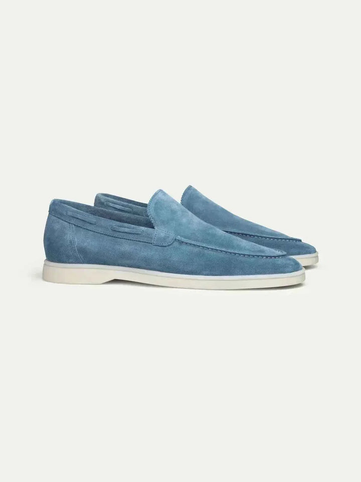 Mocassino Classico in Camoscio Blu Oceano