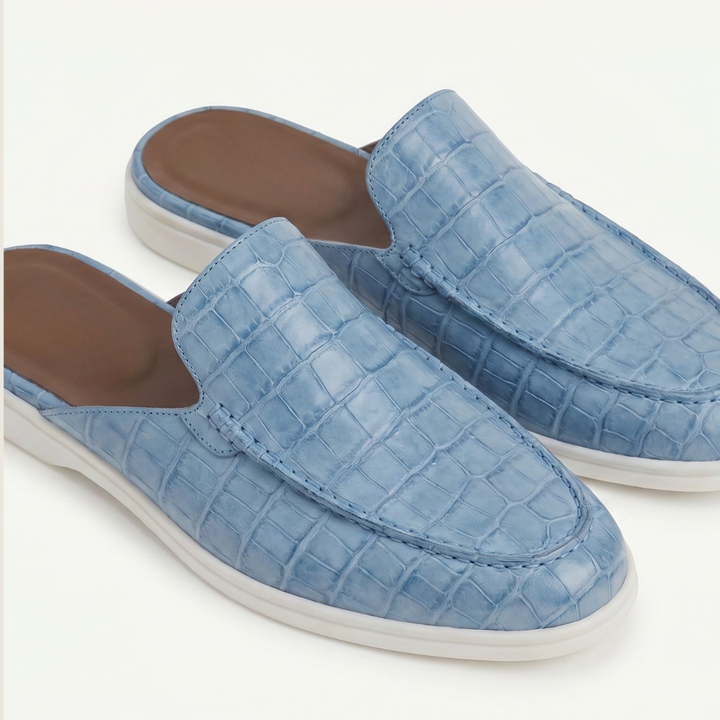 Yacht Mule Croco Blu | Nico Milan