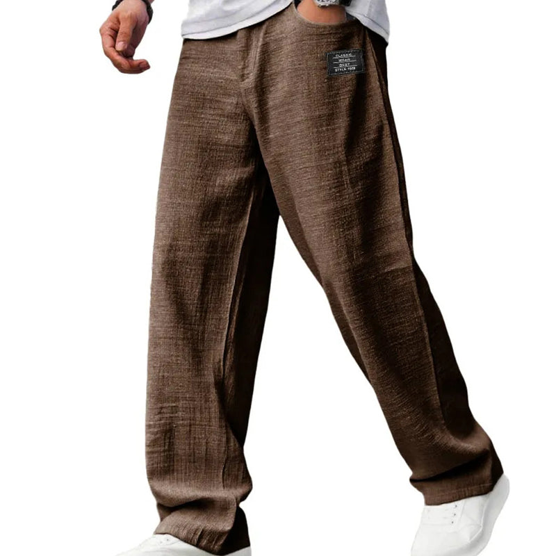 Pantaloni Riviera a Gamba Dritta in Misto Lino | Nico Milan