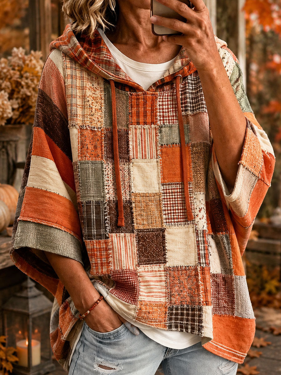 Felpa con cappuccio in patchwork artistico da donna | Nico Milan