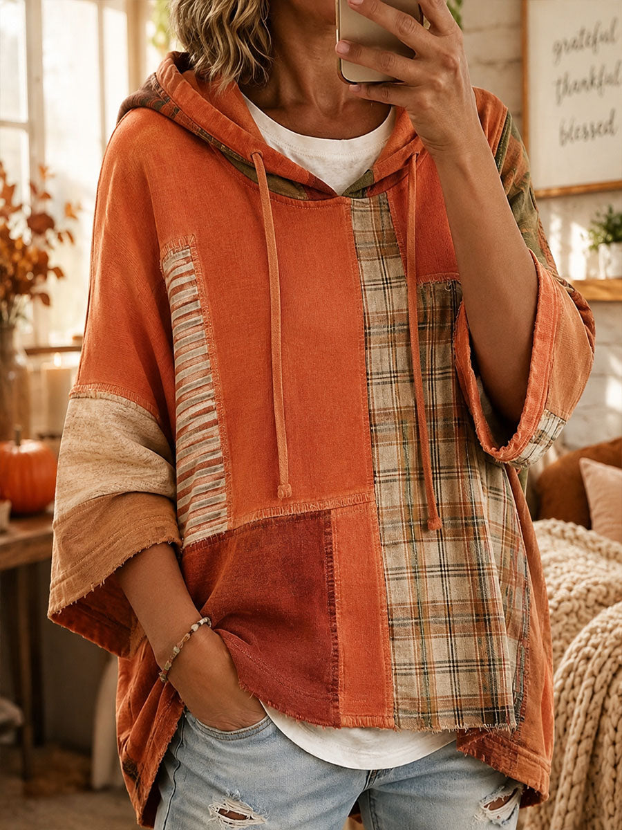 Felpa con cappuccio in patchwork artistico da donna per l'autunno | Nico Milan