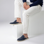 Yacht Mule Croco Blu Navy | Nico Milan