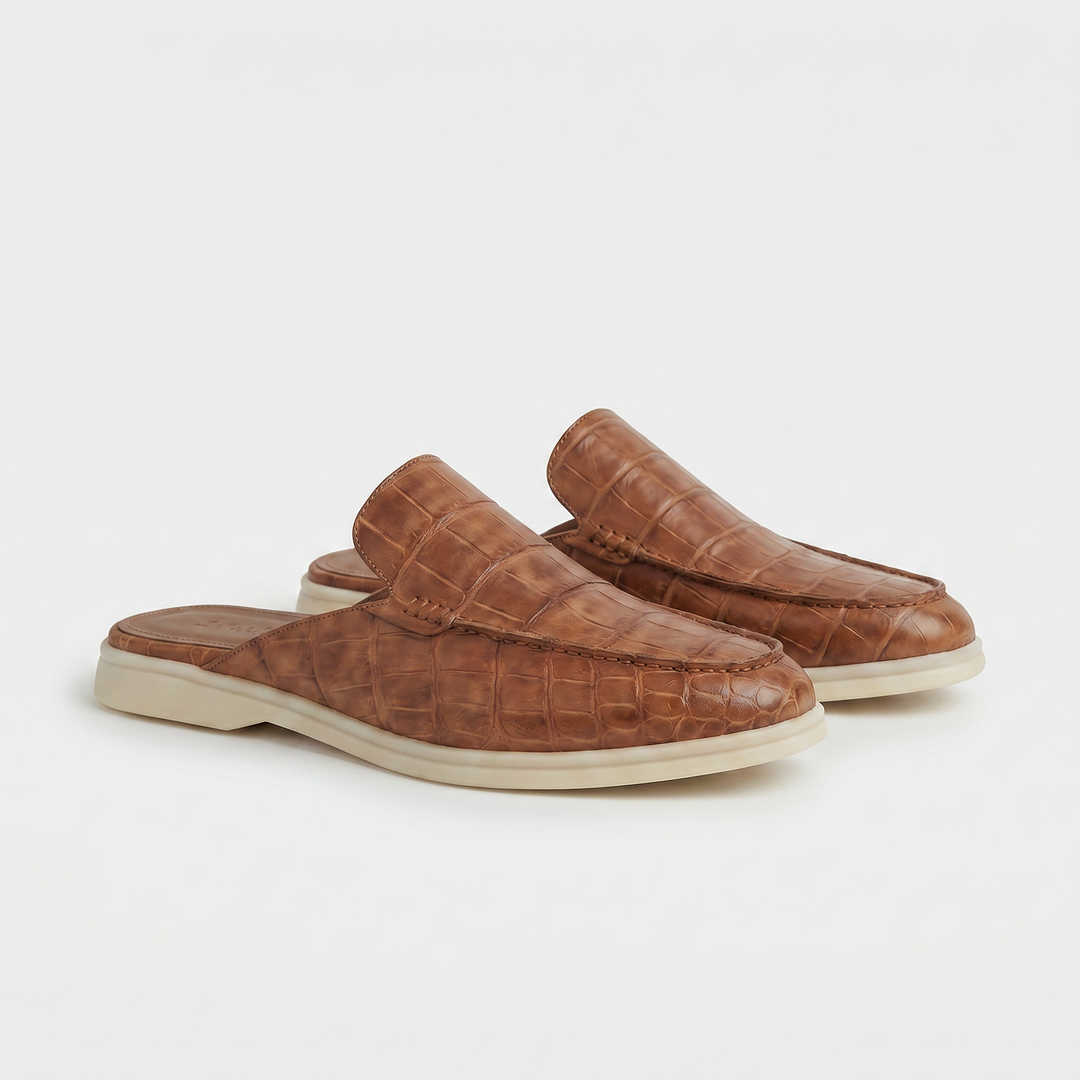 Yacht Mule Croco Cuoio | Nico Milan