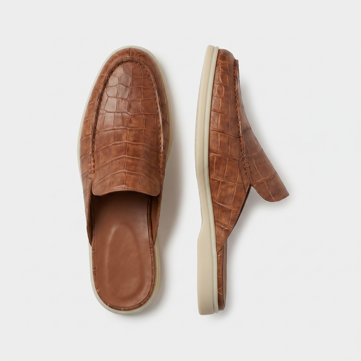 Yacht Mule Croco Cuoio | Nico Milan