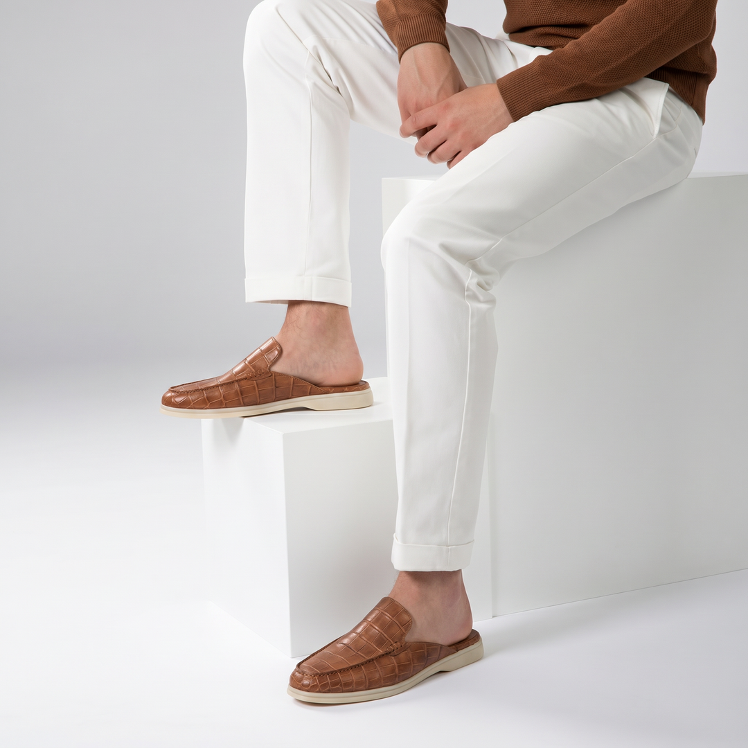 Yacht Mule Croco Cuoio | Nico Milan