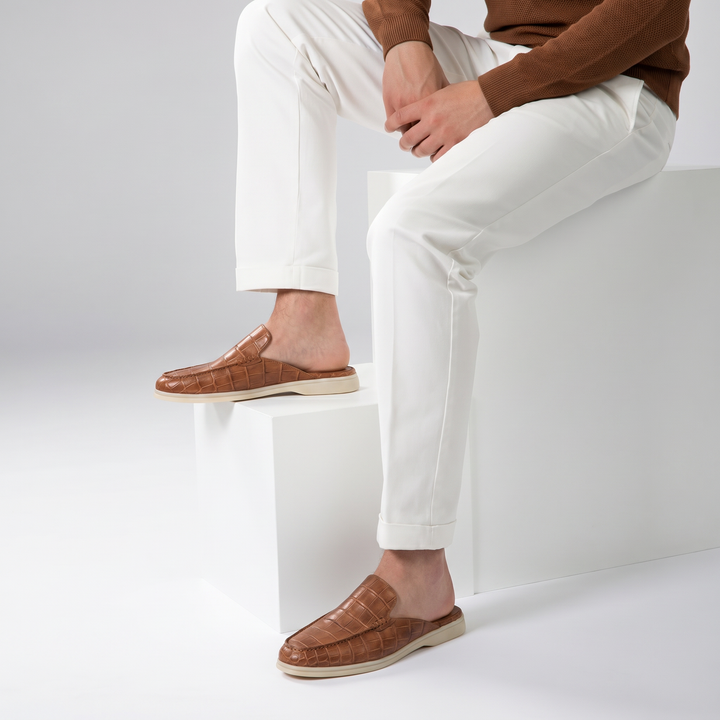 Yacht Mule Croco Cuoio | Nico Milan