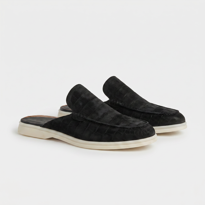 Yacht Mule Croco Nero | Nico Milan