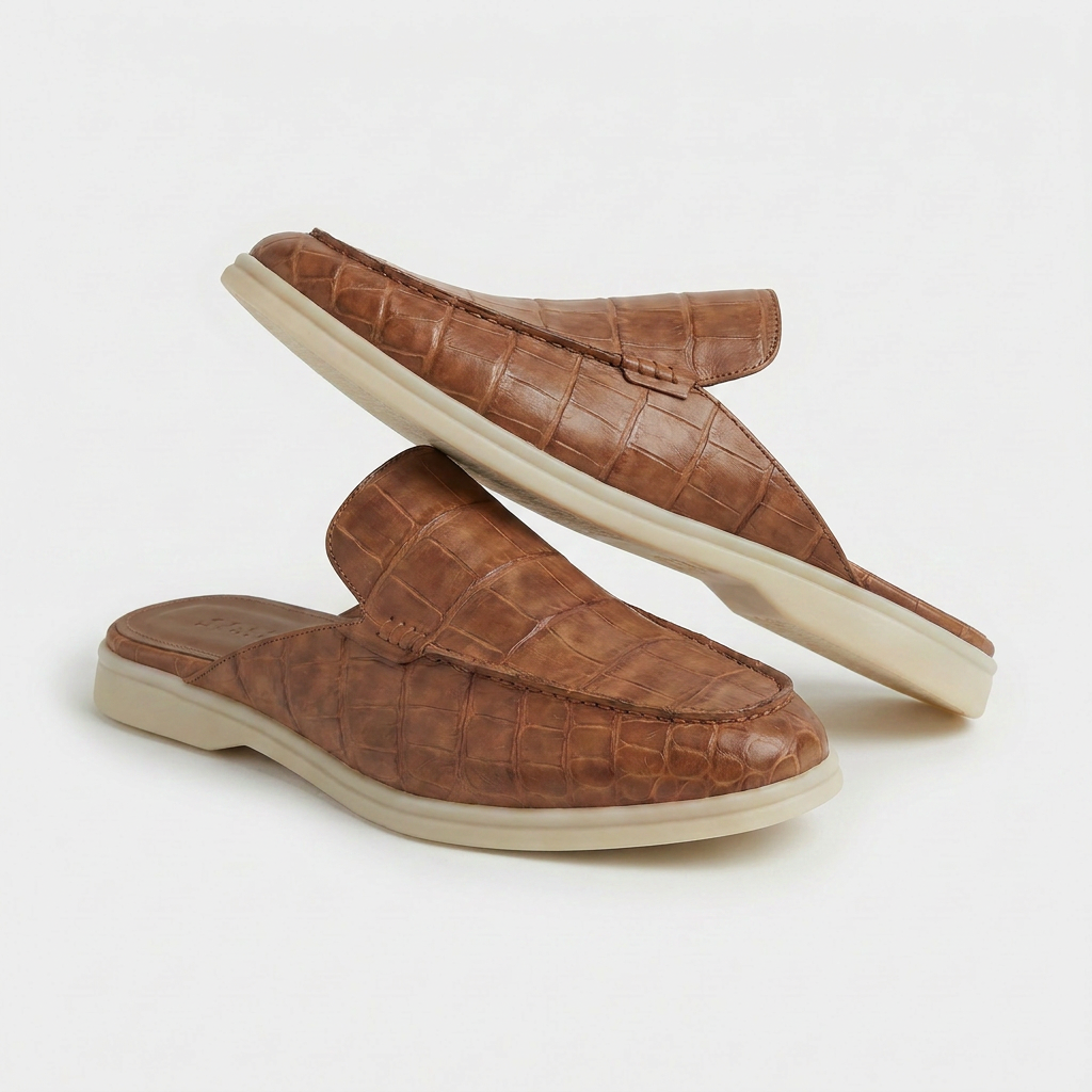 Yacht Mule Croco Cuoio | Nico Milan