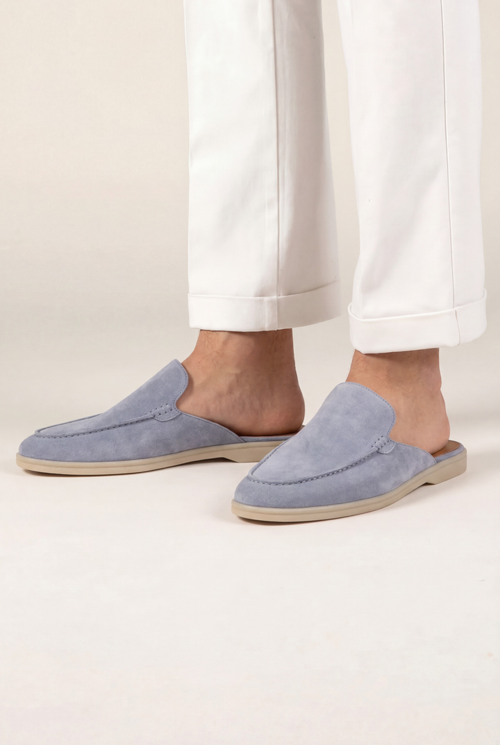 Yacht Mule in Camoscio Azzurro | Nico Milan