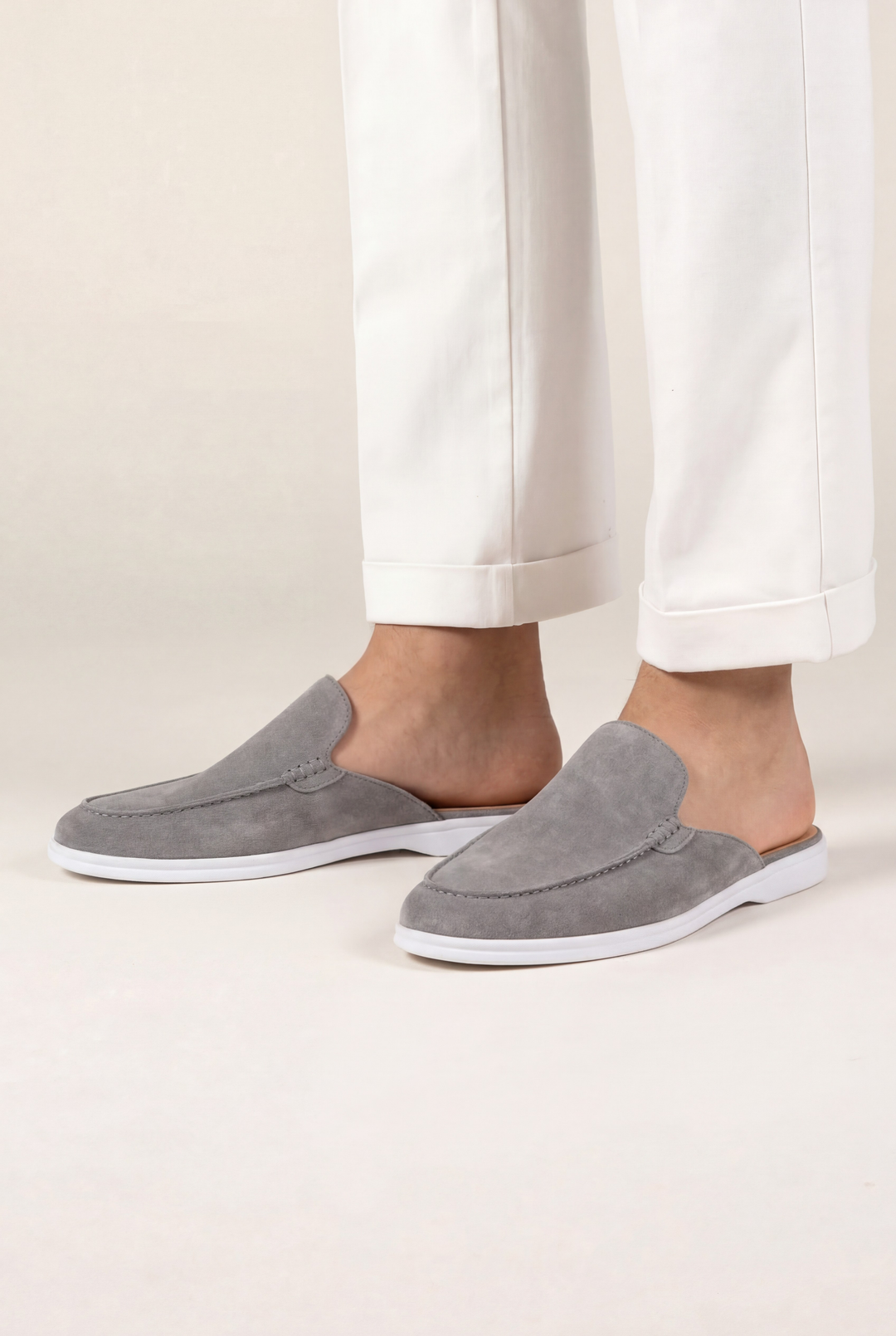 Yacht Mule in Camoscio Grigio | Nico Milan